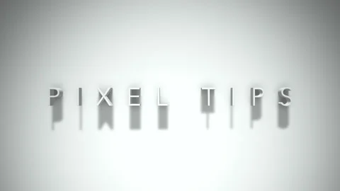 Pixel tips 3D title animation with shadows on a white background Stock Footage 297801201