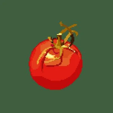 Pixel tomato. Vector tomato icon. 库存插图