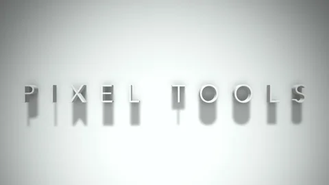 Pixel tools 3D title animation with shadows on a white background Video stock 297801222