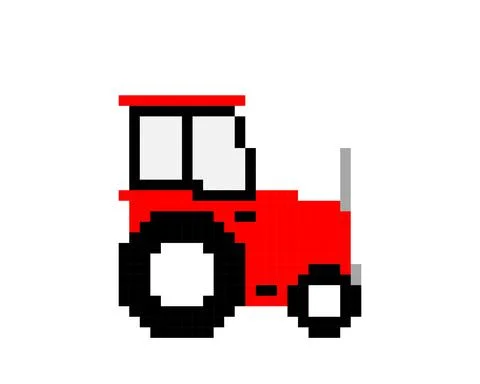 Pixel tractor image for game assets Illustrazione stock