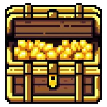 Pixel Treasure Chest Stock Illustration