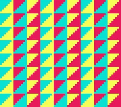 Pixel Triangle Stripe Geometric Seamless Pattern Illustrazione stock