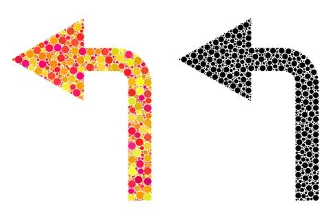 Pixel Turn Left Mosaic Icons Illustrazione stock