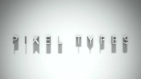 Pixel types 3D title animation with shadows on a white background Video stock 297668213