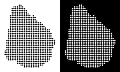 Pixel Uruguay Map Stock Illustration