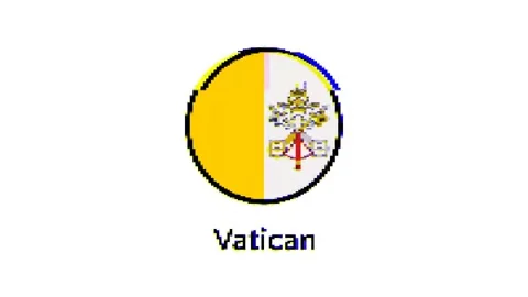 Pixel Vatican flag with glitch effect on white background Stock Footage 246580347
