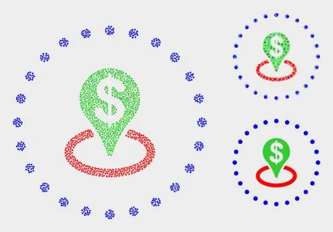 Pixel Vector Bank Placement Icons Stock Illustration