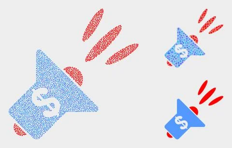 Pixel Vector Banking Advertising Megaphone Icons Illustrazione stock