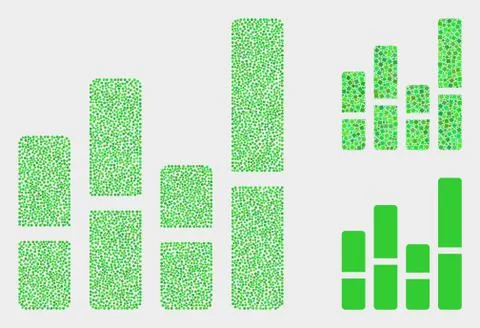 Pixel Vector Bar Chart Icons Illustrazione stock
