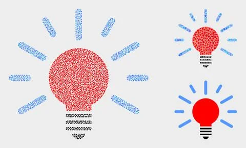Pixel Vector Bulb Light Icons Stock Illustration