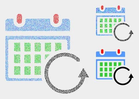 Pixel Vector Calendar Rollback Icons Stock Illustration