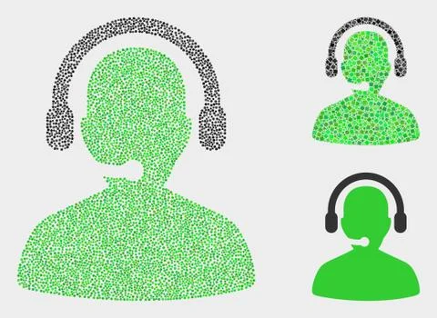 Pixel Vector Call Center Operator Icons Stock Illustration