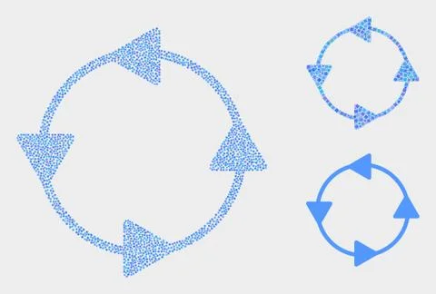 Pixel Vector CCW Circulation Arrows Icons 스톡 일러스트
