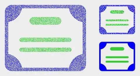 Pixel Vector Certificate Diploma Icons Stock Illustration