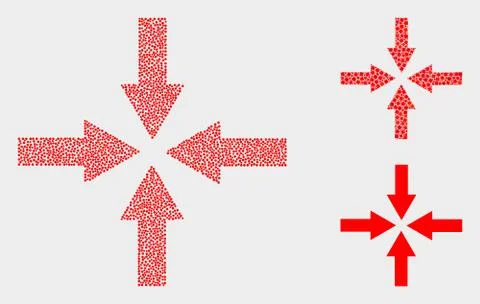 Pixel Vector Collapse Arrows Icons Stock Illustration