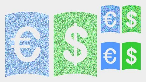 Pixel Vector Currency Handbook Icons Illustrazione stock