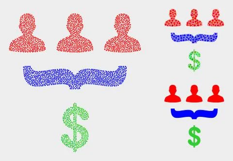 Pixel Vector Customer Sales Funnel Icons Illustrazione stock