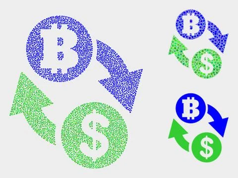 Pixel Vector Dollar Bitcoin Exchange Icons Illustrazione stock