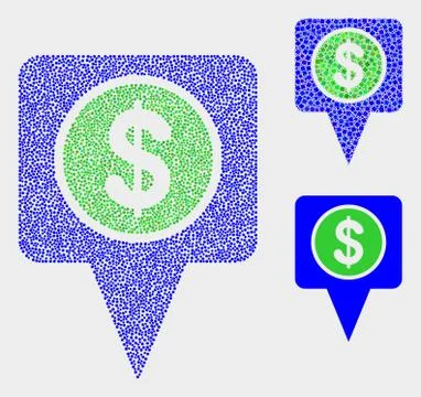 Pixel Vector Dollar Map Marker Icons イラスト素材