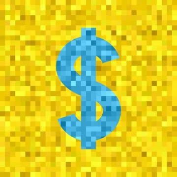 Pixel vector dollar symbol Stock Illustration