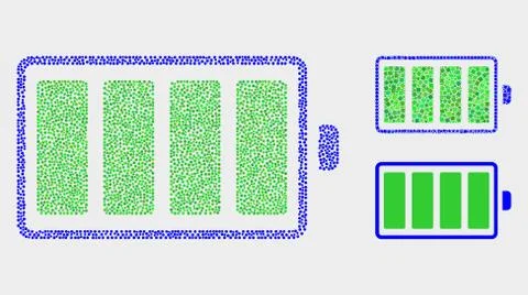 Pixel Vector Electric Battery Icons Stock-Illustration