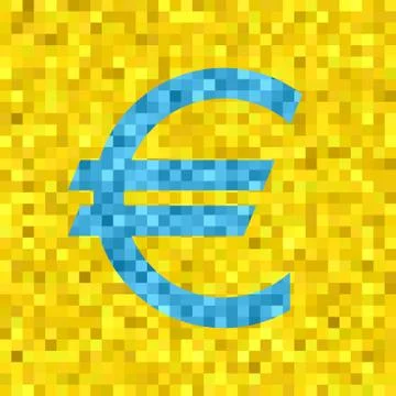 Pixel vector euro symbol Stock Illustration