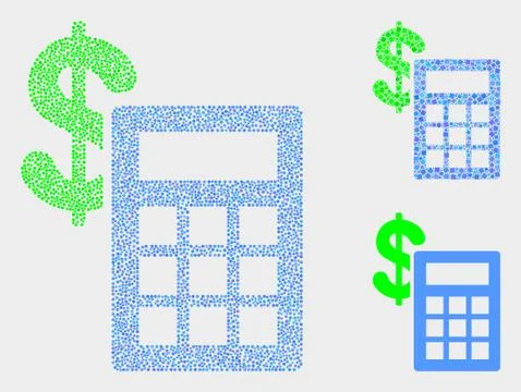 Pixel Vector Financial Calculator Icons Illustrazione stock