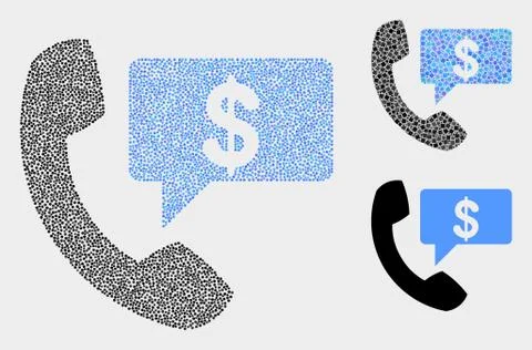 Pixel Vector Financial Phone Message Icons Illustrazione stock