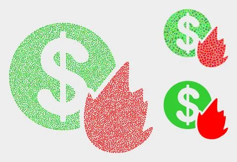 Pixel Vector Fired Money Icons 스톡 일러스트