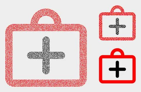 Pixel Vector First-Aid Case Icons Stock Illustration