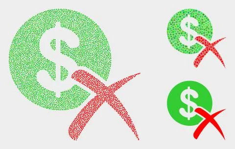 Pixel Vector Forbidden Dollar Icons Illustrazione stock