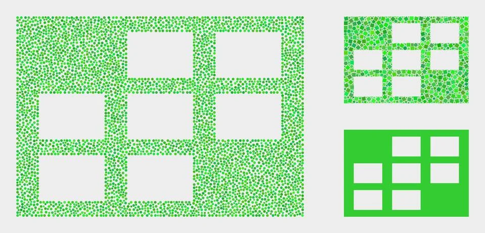 Pixel Vector Grid Cells Icons Illustrazione stock