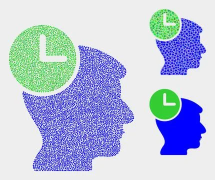 Pixel Vector Head Clock Icons Illustrazione stock