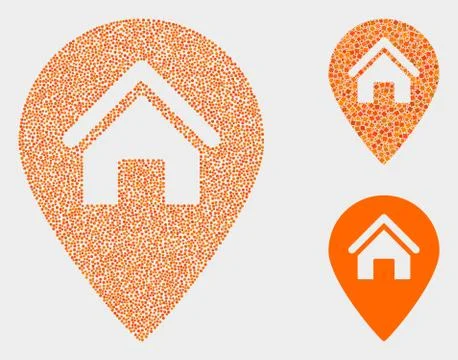 Pixel Vector House Map Marker Icons Ilustración de archivo