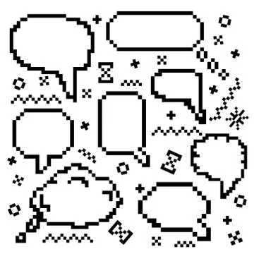 Pixel vector icons set Stock Illustration