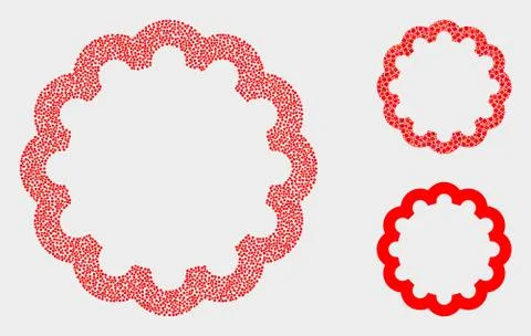 Pixel Vector Inner Gear Icons Stockillustratie