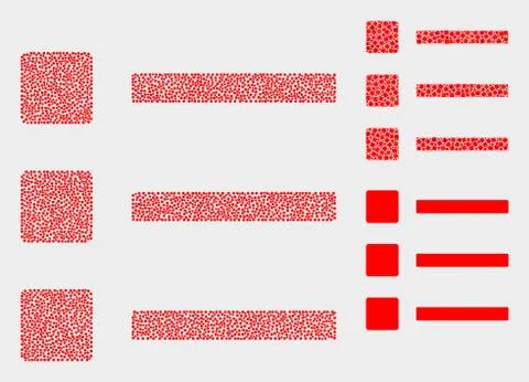 Pixel Vector List Items Icons Stock Illustration