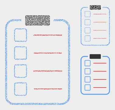 Pixel Vector List Items Pad Icons Ilustração Stock