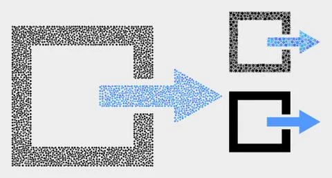 Pixel Vector Log Out Icons Stock Illustration