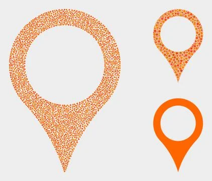 Pixel Vector Map Pointer Icons Stock Illustration