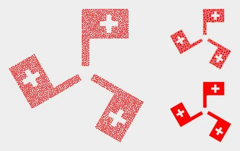 Pixel Vector Medical Flags Icons Stock Illustration