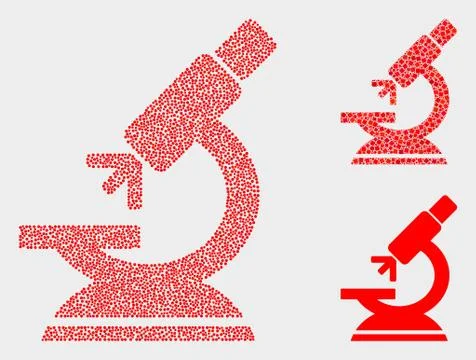 Pixel Vector Microscope Icons Stock Illustration