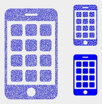 Pixel Vector Mobile Phone Icons Illustrazione stock