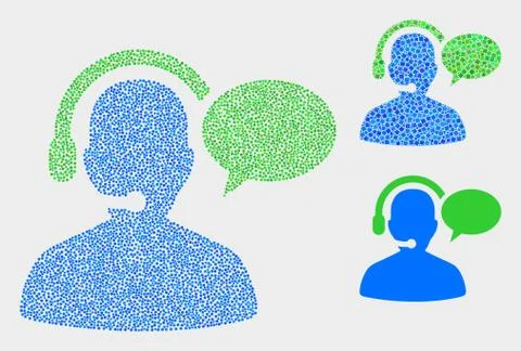 Pixel Vector Operator Message Icons Stock Illustration