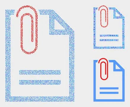 Pixel Vector Paperclip Page Icons 스톡 일러스트
