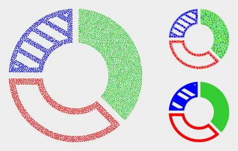 Pixel Vector Pie Chart Icons Illustrazione stock