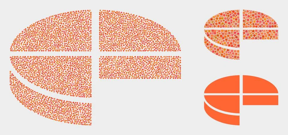 Pixel Vector Pie Chart Icons Stock Illustration