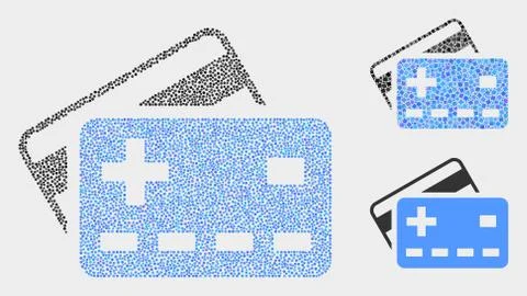 Pixel Vector Plus Bank Cards Icons 스톡 일러스트