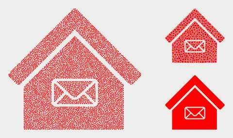 Pixel Vector Post Office Icons Stock Illustration