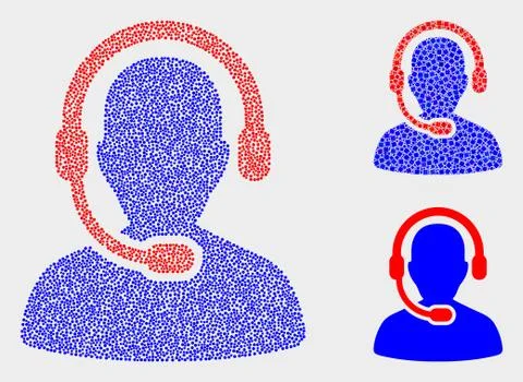 Pixel Vector Radio Operator Icons Stock Illustration